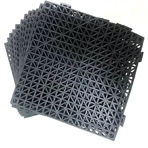 12-pack-modular-interlocking-cushion-11-5-x-11-5-mat-floor-tile-mats-drain-pool- 12 Pack Modular Interlocking Cushion 11.5" x 11.5" Mat Floor Tile Mats Drain Pool Patio Balcony Yard Pet Area Washer Pad(Black)