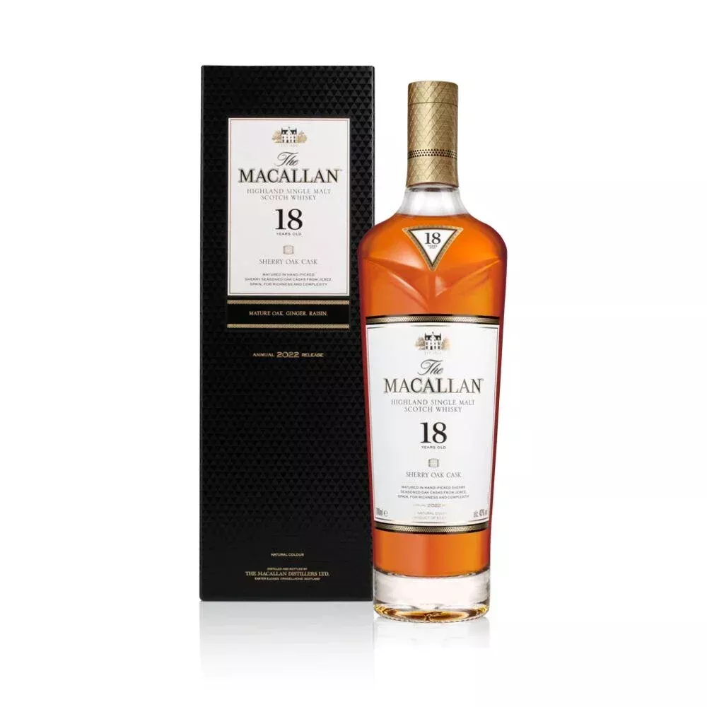 2022-macallan-18-year-old-sherry-oak-single-malt-scotch-whisky-750ml 2022 The Macallan 18 Year Old Sherry Oak Single Malt Scotch Whisky 750ml