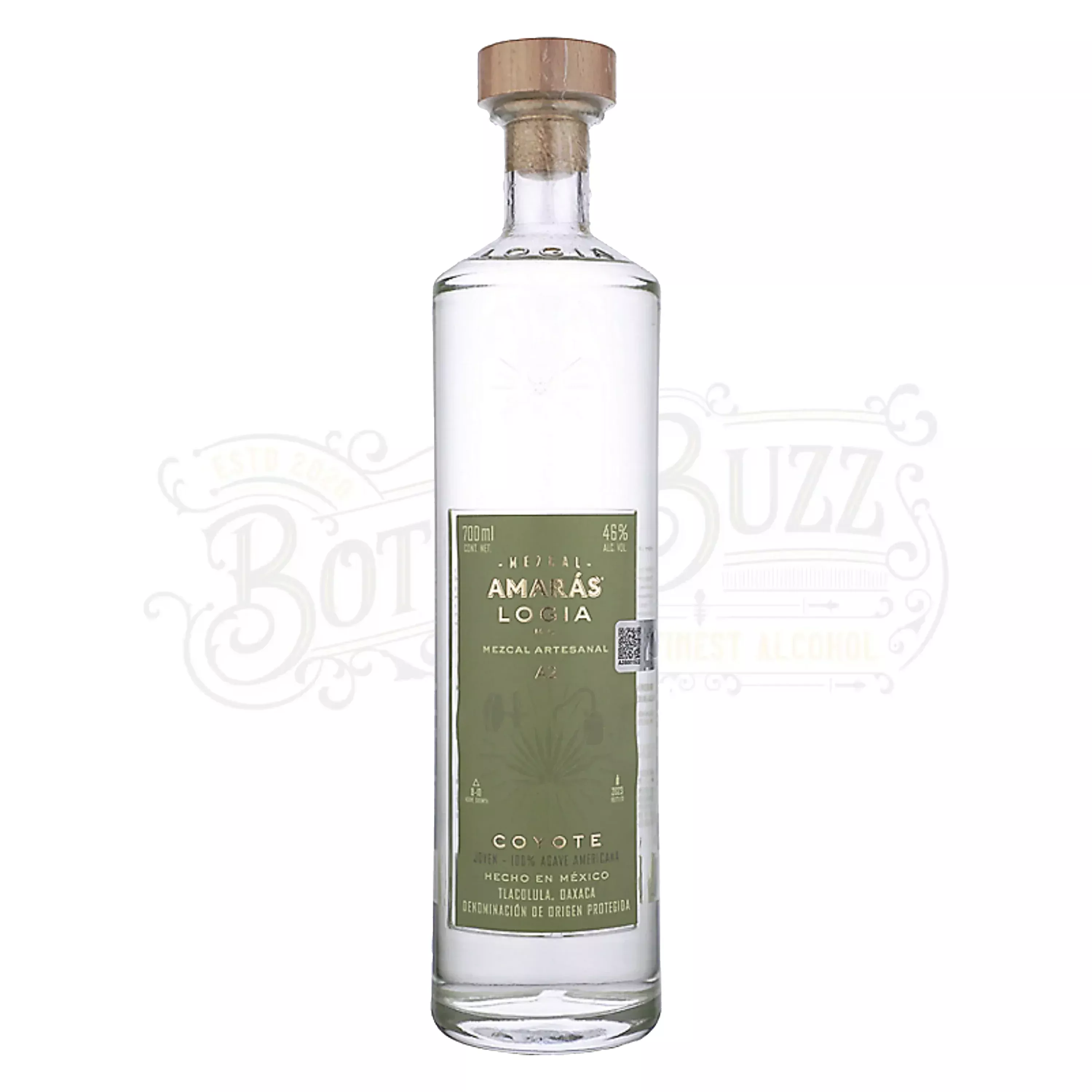 Amaras Mezcal Joven Logia Ma Mezcal Artesanal A2 Coyote 700ml