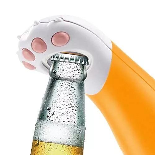 Beer Coke Bottle Opener Cute Cat Paw Easily Removes Bottle Caps Good Presents for Cat lovers and Unique Party Favors (Orange)