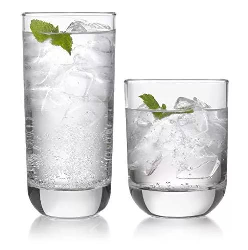libbey-polaris-16-piece-tumbler-rocks-glass-set-clear Libbey Polaris 16-Piece Tumbler and Rocks Glass Set, Clear