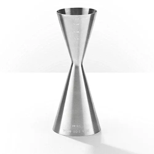 pi-barware-slim-stainless-steel-commercial-2oz-1oz-slim-style-measuring-jigger-b Piña Barware Slim Stainless Steel Commercial 2oz. / 1oz. Slim Style Measuring Jigger Bar Tool (Brushed Finish)