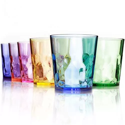 SCANDINOVIA - 13 oz Unbreakable Premium Drinking Glasses - Set of 6 - Tritan Plastic Tumbler Cups - Perfect for Gifts - BPA Free - Dishwasher Safe - Stackable