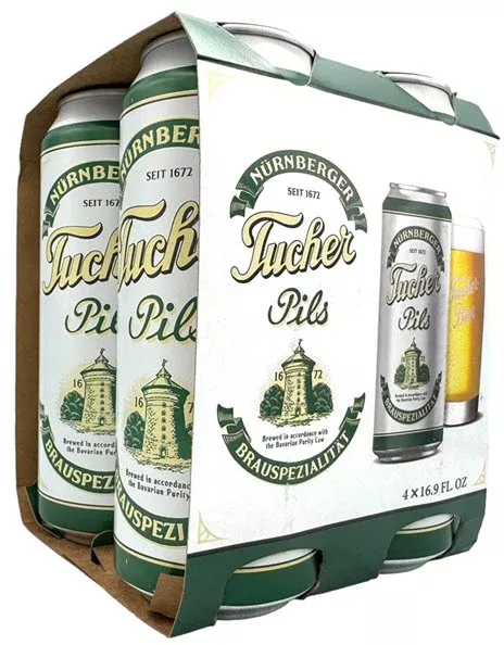 Tucher Nurnberger Pils Beer 16.9-Oz Can 4-Pack