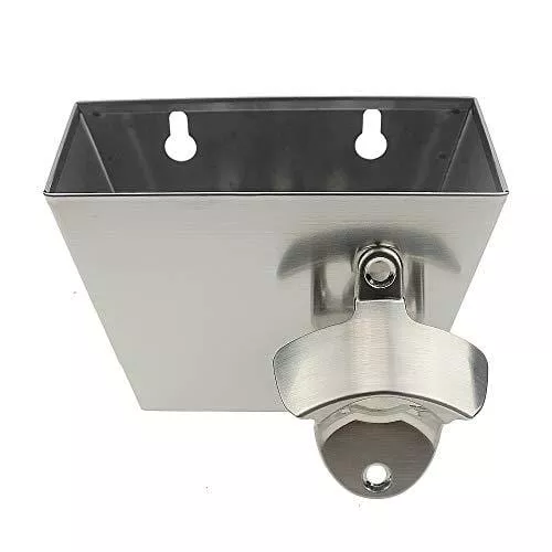 wall-mounted-bottle-opener-304-stainless-bottle-cap-catcher-with-hole-outdoor-wa Wall-Mounted Bottle Opener 304 Stainless Bottle Cap Catcher with Hole, Outdoor Wall Mounted Bottle Opener used for Seashore/Boat