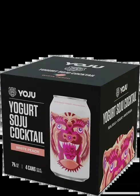 Yoju White Peach Yogurt Soju Cocktail 12-Oz Can 4-Pack